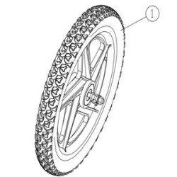 Ruota anteriore completa di copertone